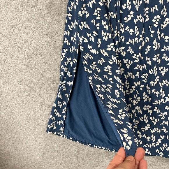 NEW Lauren Ralph Lauren Womens 12 One-Shoulder Midi Dress Blue & White Printed - Picture 10 of 11